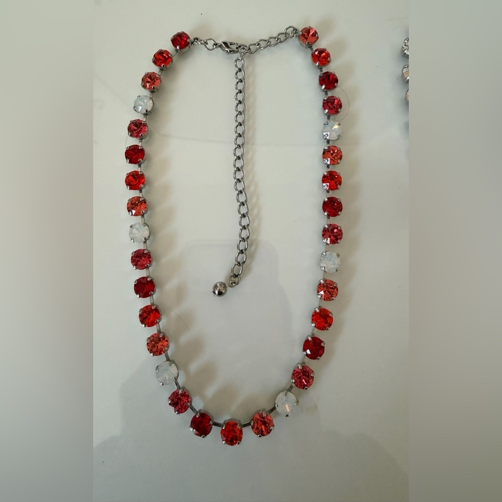 Elegant Red and Silver Necklace